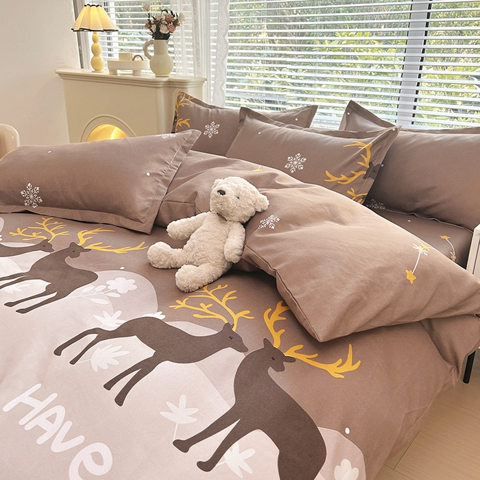 91家纺网 家纺一手货源 找家纺 2025新款直播爆款高克重植物羊绒四件套 星河迷鹿