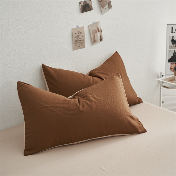 91家纺网 家纺一手货源 找家纺 卡迪熊家纺 2024新款ins风超柔褶皱亲肤磨毛水洗m四件套双拼系列 糖卡