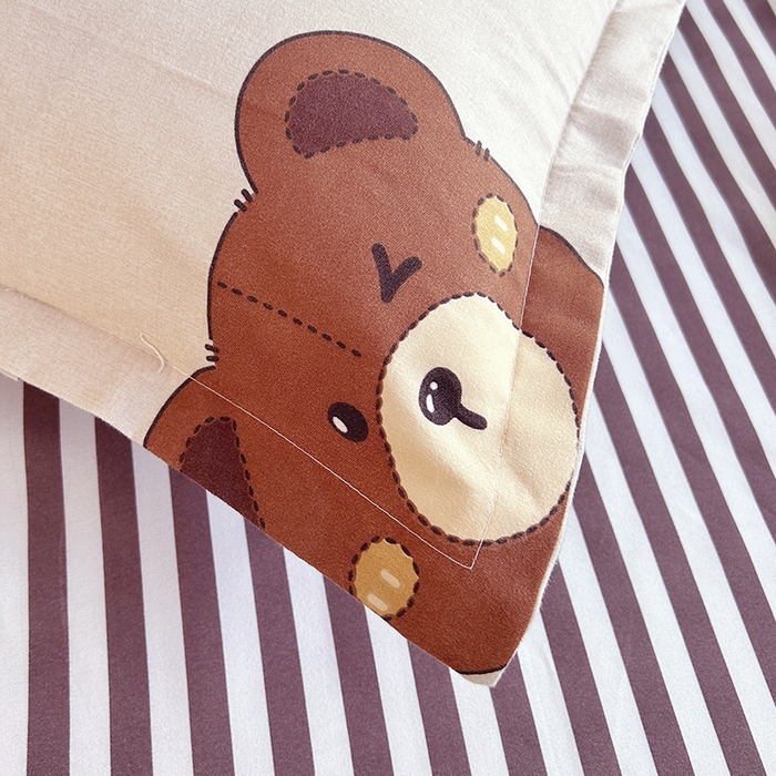 91家纺网 家纺一手货源 找家纺 2025新款直播爆款高克重植物羊绒四件套 布朗小熊