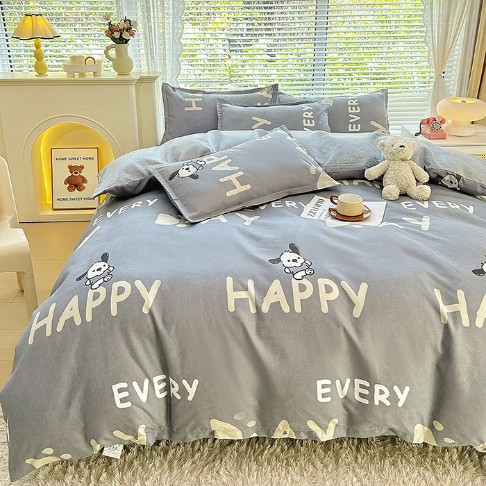 91家纺网 家纺一手货源 找家纺 2025新款直播爆款高克重植物羊绒四件套 阳光梦想