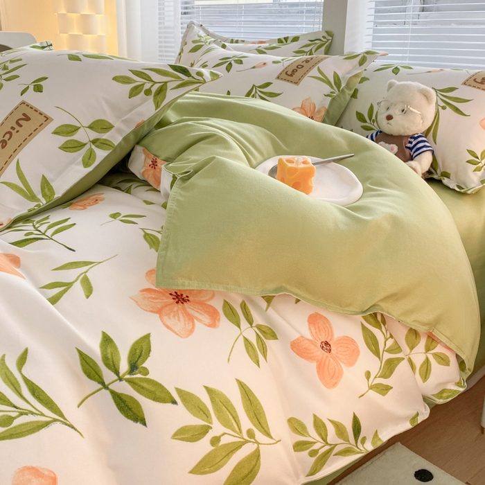 91家纺网 家纺一手货源 找家纺 米瑞娜 2025新款植物羊绒四件套 青柠薄荷