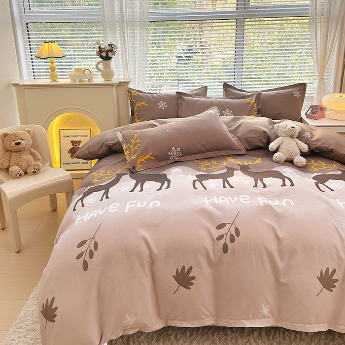 91家纺网 家纺一手货源 找家纺 2025新款直播爆款高克重植物羊绒四件套 星河迷鹿