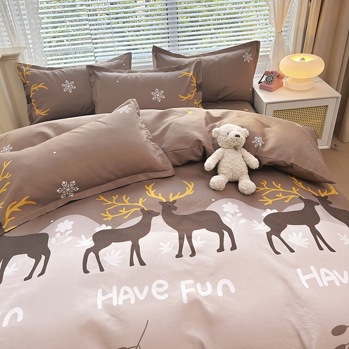 91家纺网 家纺一手货源 找家纺 2025新款直播爆款高克重植物羊绒四件套 星河迷鹿