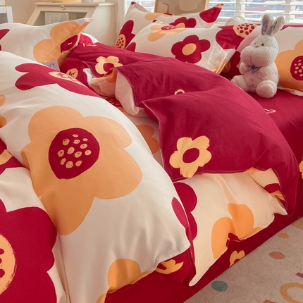 91家纺网 家纺一手货源 找家纺 （总）典雅家纺 爆款新花色印花植物羊绒四件套磨毛四件套学生季