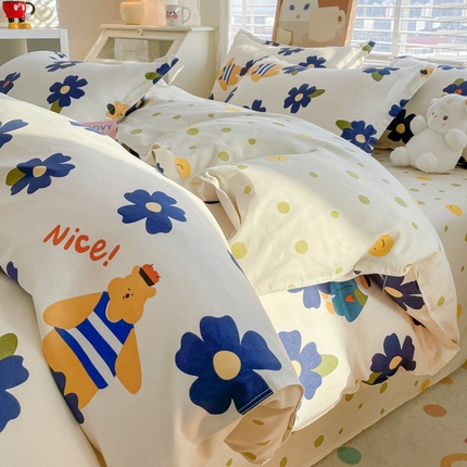 91家纺网 家纺一手货源 找家纺 （总）典雅家纺 爆款新花色印花植物羊绒四件套磨毛四件套学生季