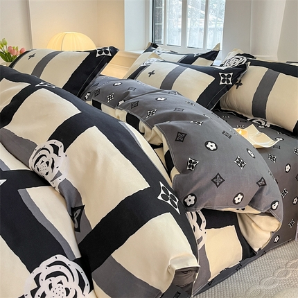 91家纺网 家纺一手货源 找家纺 （总）典雅家纺 爆款新花色印花植物羊绒四件套磨毛四件套学生季