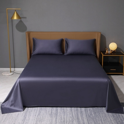 91家纺网 家纺一手货源 找家纺 总晶缦家纺2023新款纯棉50支双股贡缎长绒棉纯色单品床单