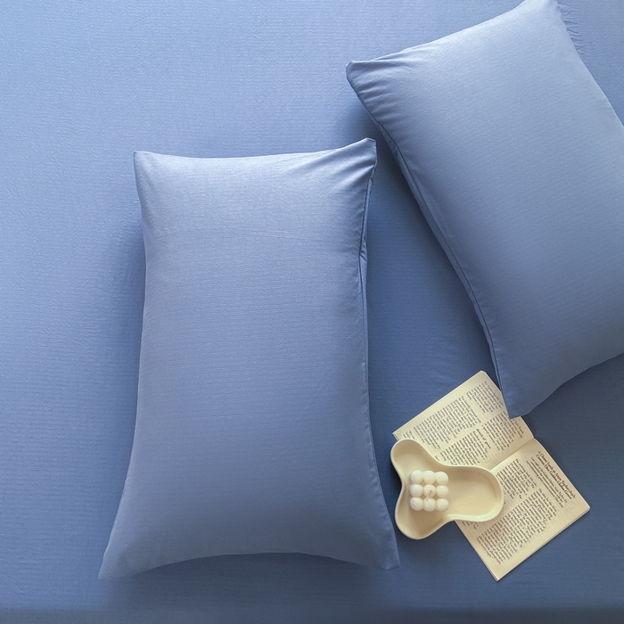 91家纺网 家纺一手货源 找家纺 火星时代网供 2023新款A类小竺棉枕套 冰星兰