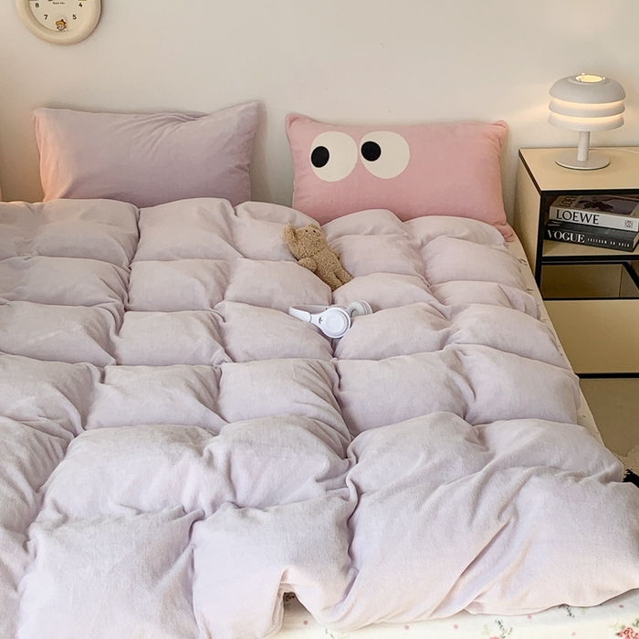 91家纺网 家纺一手货源 找家纺 昔可家纺 2023新款混搭牛奶绒四件套 奶酥紫