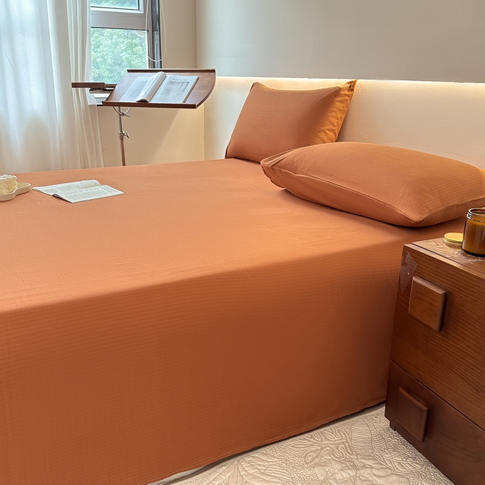 91家纺网 家纺一手货源 找家纺 火星时代网供 2023新款A类小竺棉枕套 焦糖色