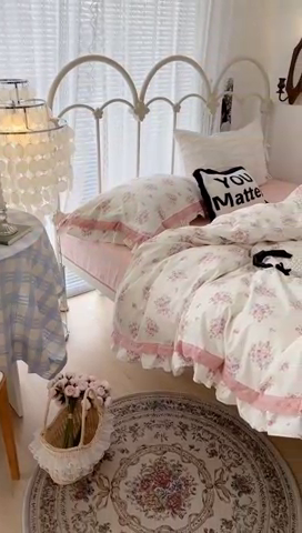 91家纺网 家纺一手货源 找家纺 （总）昔可家纺 2023新款双层蕾丝花边款四件套