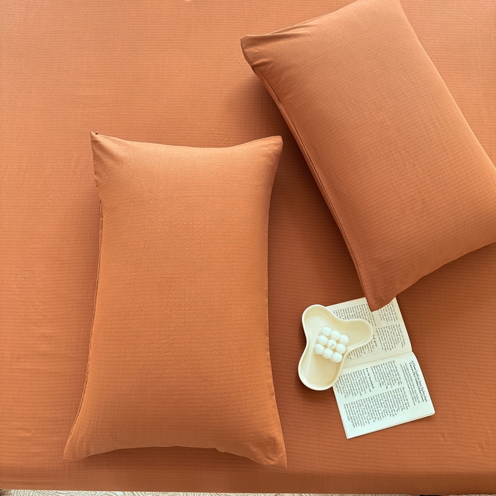 91家纺网 家纺一手货源 找家纺 火星时代网供 2023新款A类小竺棉枕套 焦糖色