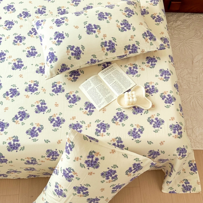 91家纺网 家纺一手货源 找家纺 火星时代网供 2023新款A类小竺棉枕套 小紫