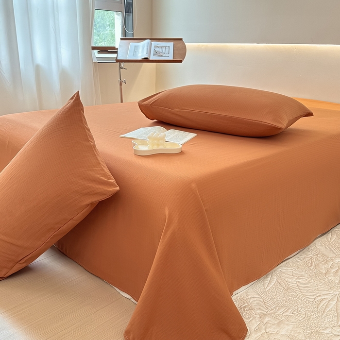 91家纺网 家纺一手货源 找家纺 火星时代网供 2023新款A类小竺棉枕套 焦糖色