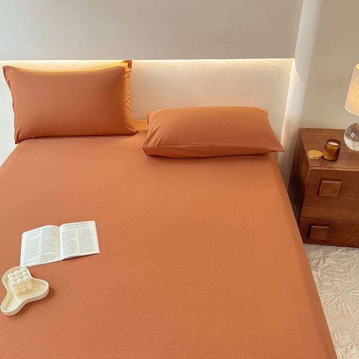 91家纺网 家纺一手货源 找家纺 火星时代网供 2023新款A类小竺棉枕套 焦糖色