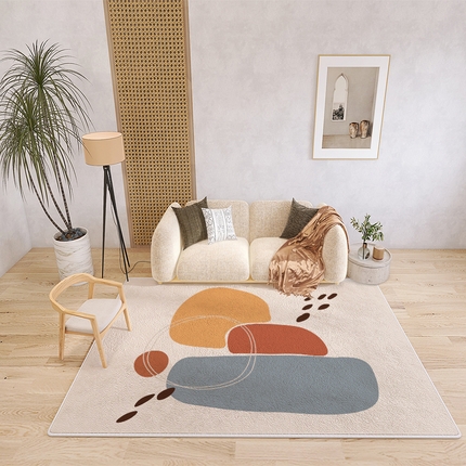 91家纺网 家纺一手货源 找家纺 （总）芙宁娜 2023新款仿羊绒地毯客厅沙发房间卧室茶几毯现代轻奢法式简约黑白线条地毯