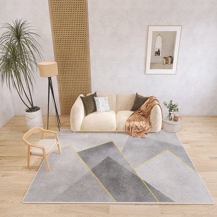 91家纺网 家纺一手货源 找家纺 （总）芙宁娜 2023新款仿羊绒地毯客厅沙发房间卧室茶几毯现代轻奢法式简约黑白线条地毯