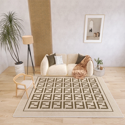 91家纺网 家纺一手货源 找家纺 （总）芙宁娜 2023新款仿羊绒地毯客厅沙发房间卧室茶几毯现代轻奢法式简约黑白线条地毯