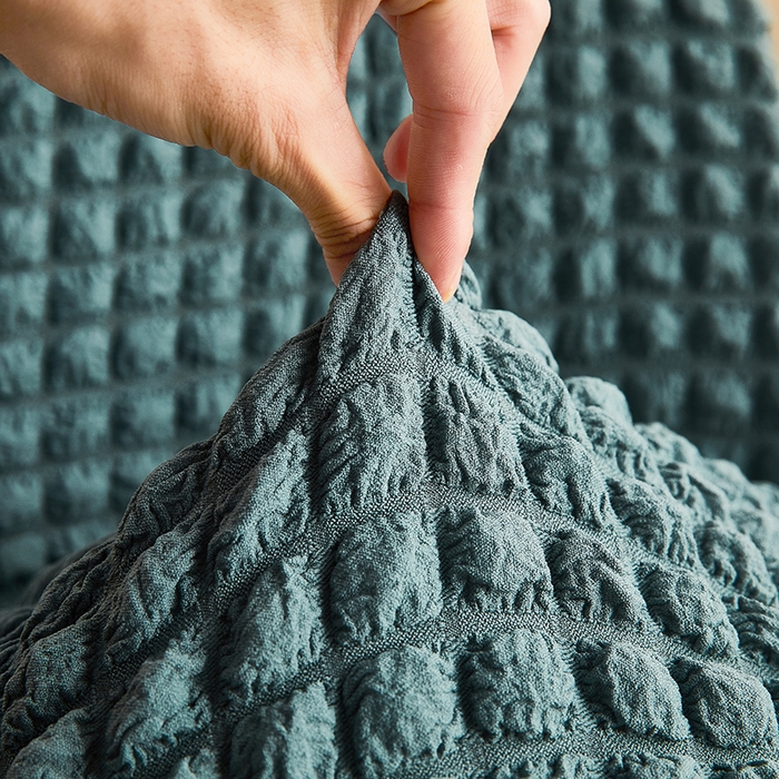 91家纺网 家纺一手货源 找家纺 丝绮鹿 2023新款爆米花弧形椅子套 绿色