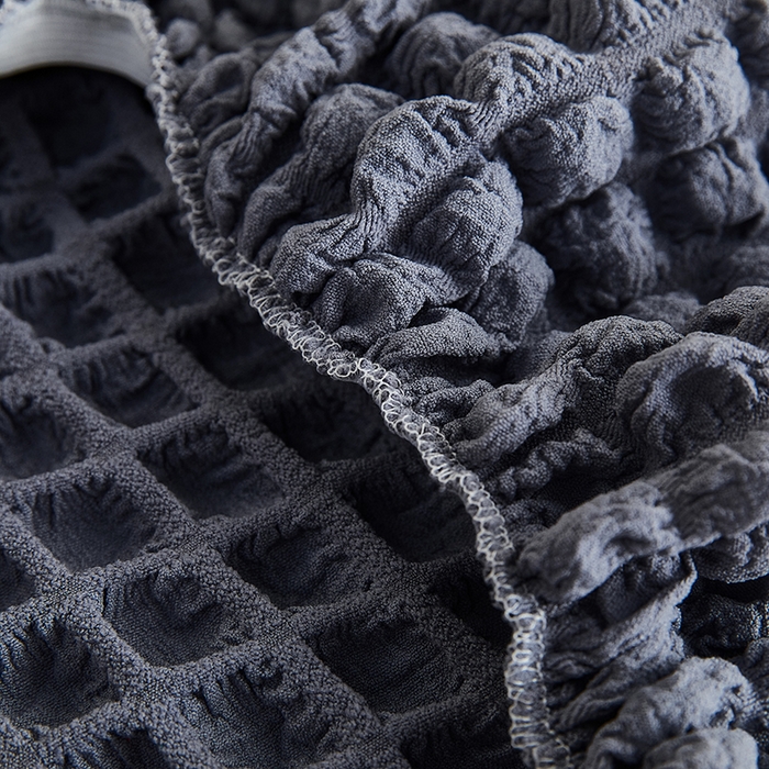 91家纺网 家纺一手货源 找家纺 丝绮鹿 2023新款爆米花弧形椅子套 银灰