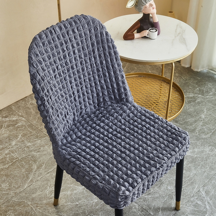 91家纺网 家纺一手货源 找家纺 丝绮鹿 2023新款爆米花弧形椅子套 银灰