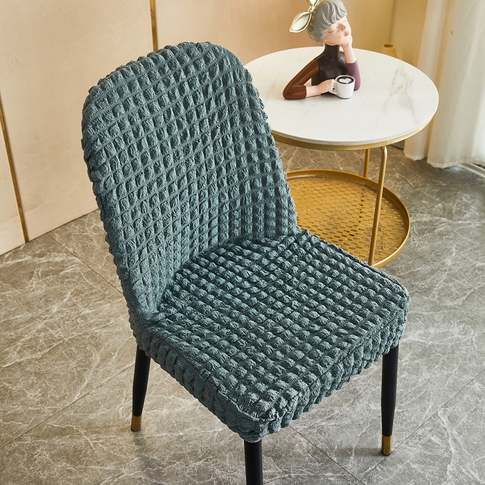 91家纺网 家纺一手货源 找家纺 丝绮鹿 2023新款爆米花弧形椅子套 绿色