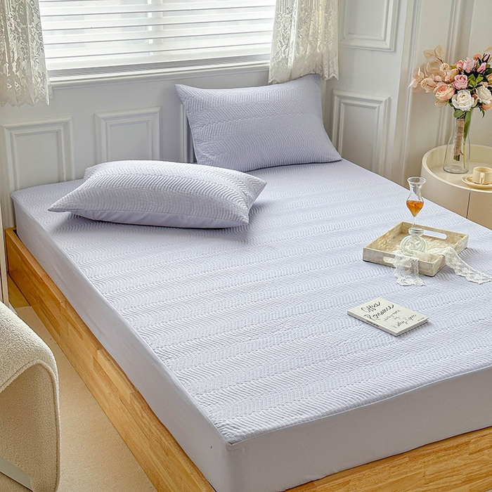 91家纺网 家纺一手货源 找家纺 紫碧螺家纺 2023新款暗提花水洗棉麻绗绣款双面印花床笠 床笠-紫