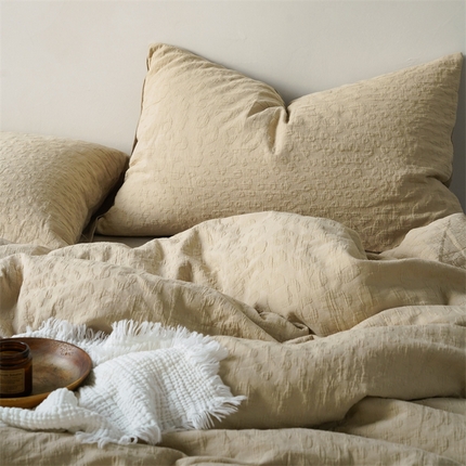 91家纺网 家纺一手货源 找家纺 子和家居 2023新款全棉美拉德提花四件套-豹纹 豹纹（杏仁黄）