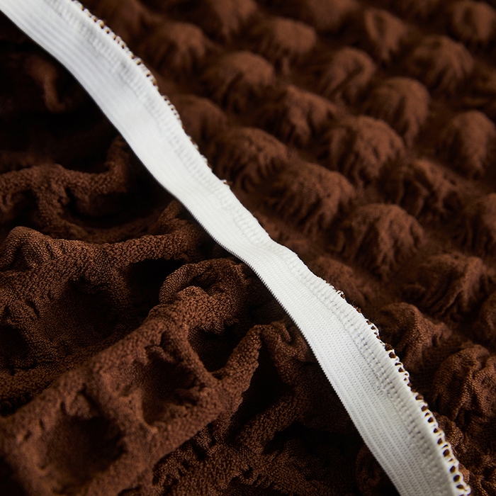 91家纺网 家纺一手货源 找家纺 丝绮鹿 2023新款爆米花弧形椅子套 咖啡