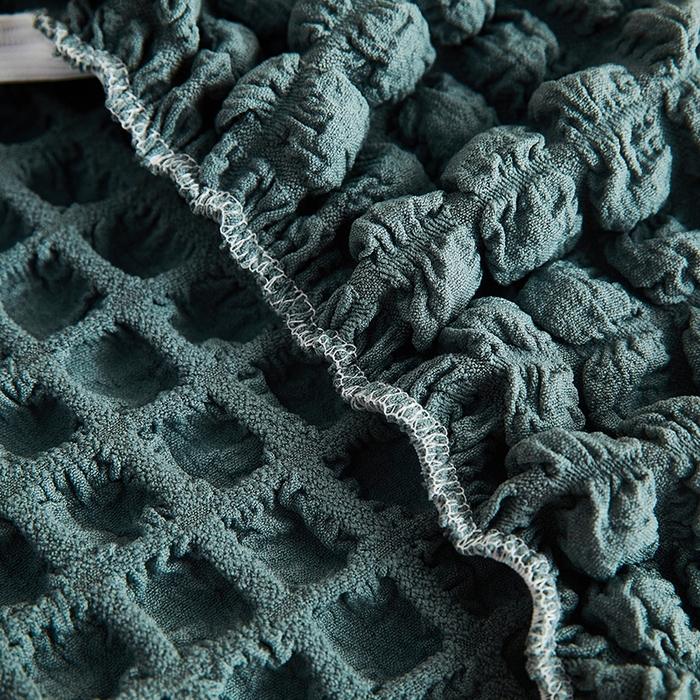 91家纺网 家纺一手货源 找家纺 丝绮鹿 2023新款爆米花弧形椅子套 绿色