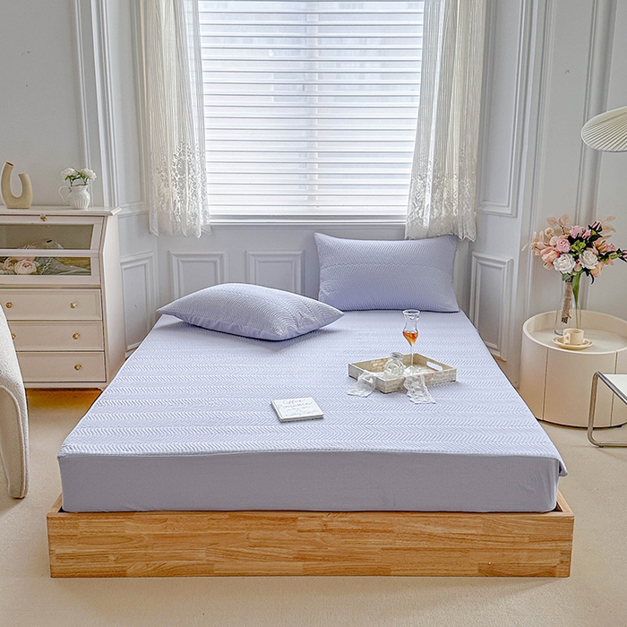 91家纺网 家纺一手货源 找家纺 紫碧螺家纺 2023新款暗提花水洗棉麻绗绣款双面印花床笠 床笠-紫