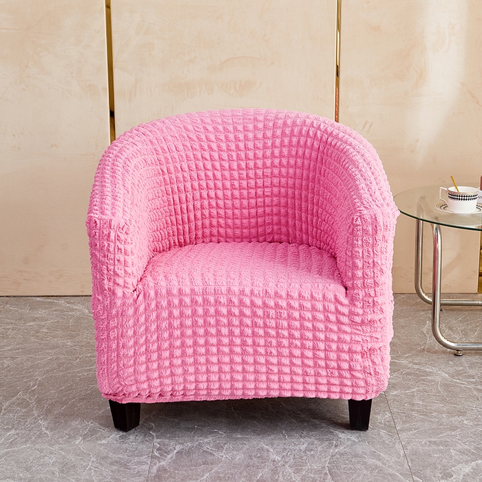 91家纺网 家纺一手货源 找家纺 丝绮鹿 2023新款爆米花半圆形沙发套 玫红