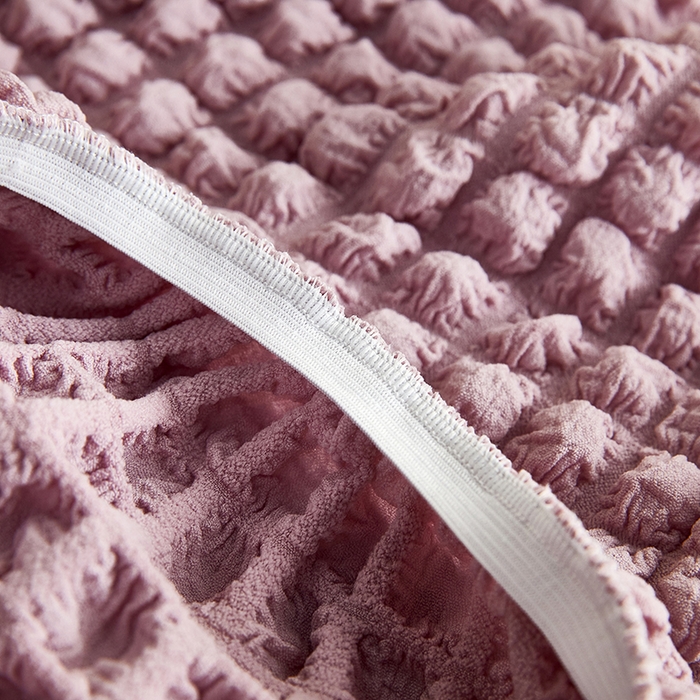 91家纺网 家纺一手货源 找家纺 丝绮鹿 2023新款爆米花弧形椅子套 粉色