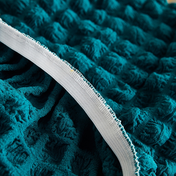 91家纺网 家纺一手货源 找家纺 丝绮鹿 2023新款爆米花弧形椅子套 黛蓝