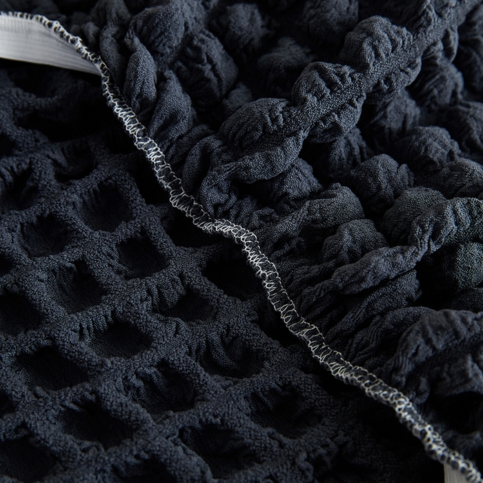 91家纺网 家纺一手货源 找家纺 丝绮鹿 2023新款爆米花弧形椅子套 碳灰