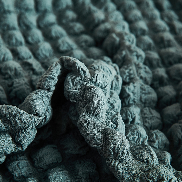 91家纺网 家纺一手货源 找家纺 丝绮鹿 2023新款爆米花弧形椅子套 绿色