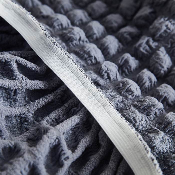 91家纺网 家纺一手货源 找家纺 丝绮鹿 2023新款爆米花弧形椅子套 银灰