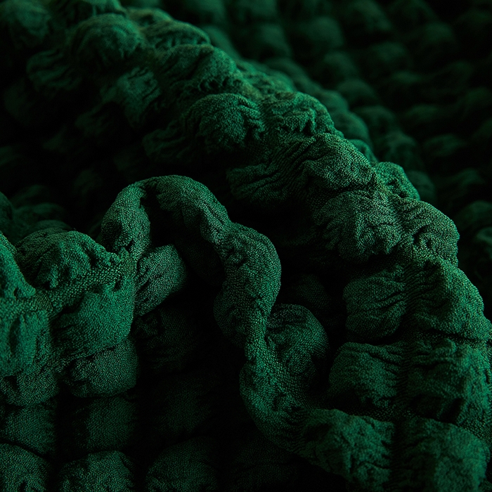 91家纺网 家纺一手货源 找家纺 丝绮鹿 2023新款爆米花弧形椅子套 墨绿