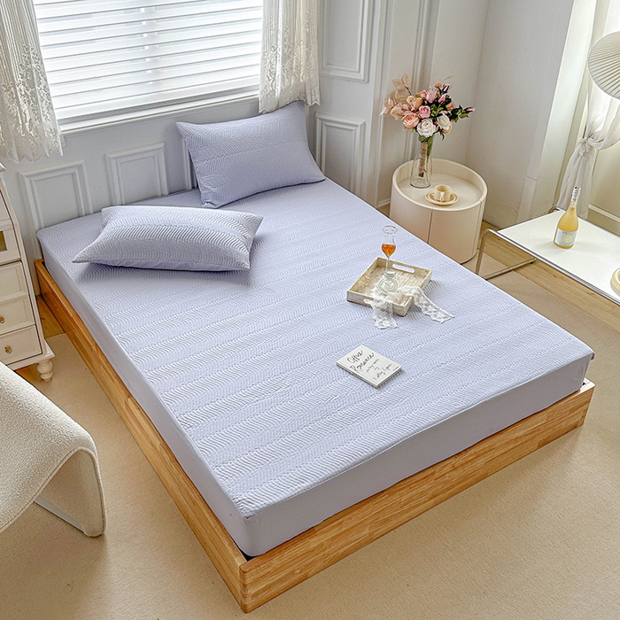 91家纺网 家纺一手货源 找家纺 紫碧螺家纺 2023新款暗提花水洗棉麻绗绣款双面印花床笠 床笠-紫