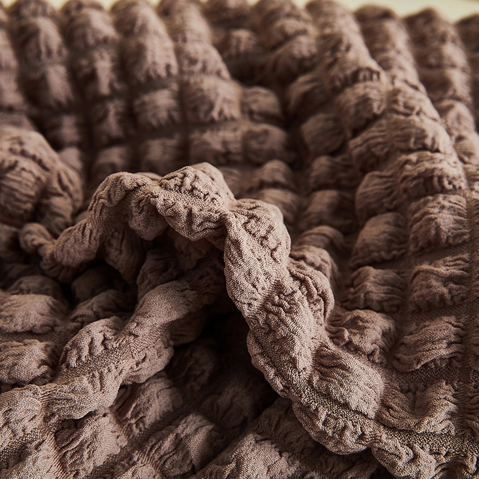 91家纺网 家纺一手货源 找家纺 丝绮鹿 2023新款爆米花弧形椅子套 驼色