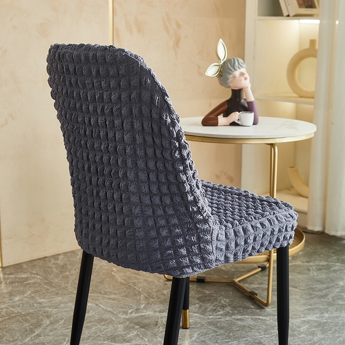 91家纺网 家纺一手货源 找家纺 丝绮鹿 2023新款爆米花弧形椅子套 银灰