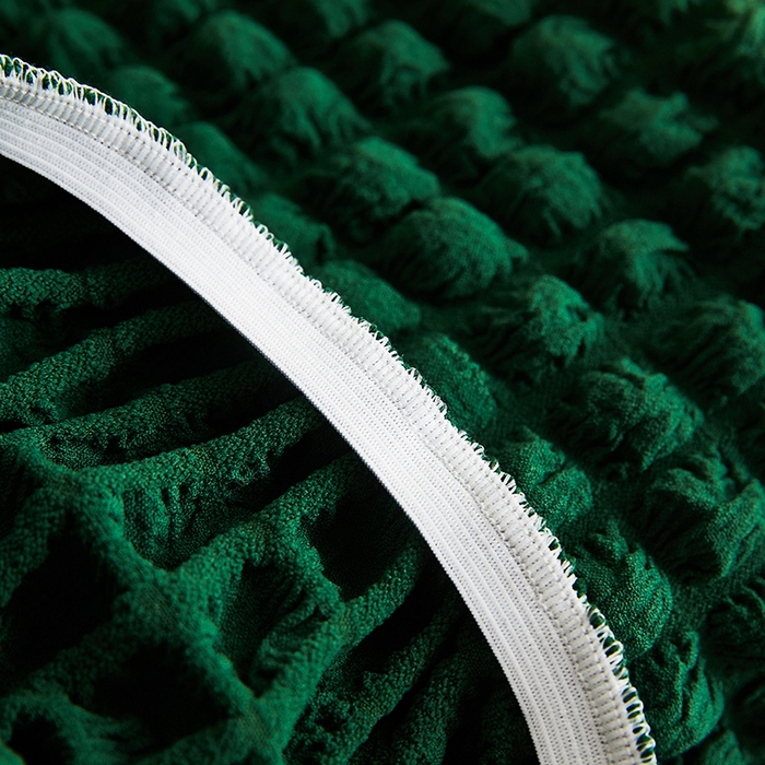 91家纺网 家纺一手货源 找家纺 丝绮鹿 2023新款爆米花弧形椅子套 墨绿