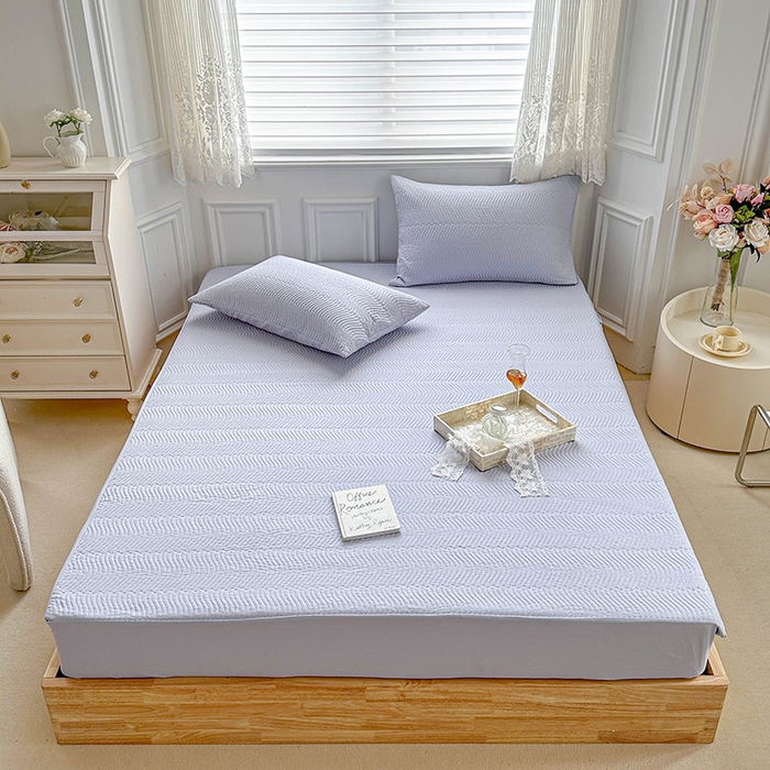 91家纺网 家纺一手货源 找家纺 紫碧螺家纺 2023新款暗提花水洗棉麻绗绣款双面印花床笠 床笠-紫