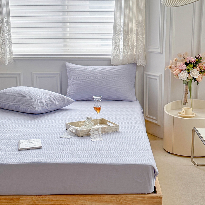 91家纺网 家纺一手货源 找家纺 紫碧螺家纺 2023新款暗提花水洗棉麻绗绣款双面印花床笠 床笠-紫