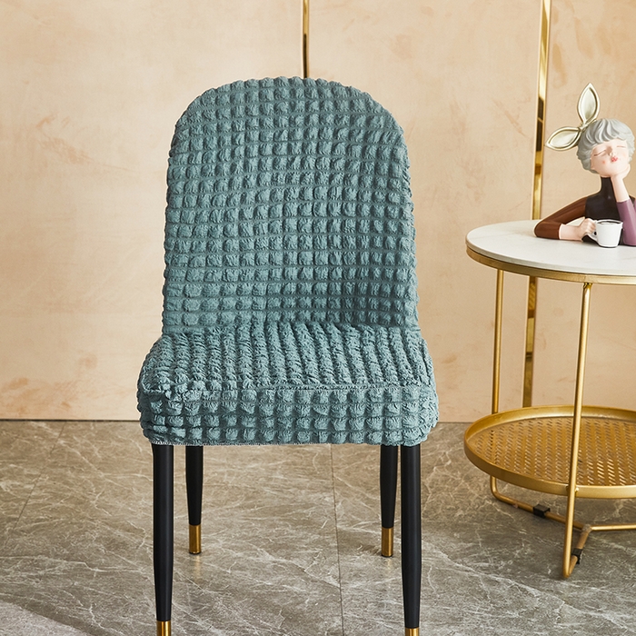 91家纺网 家纺一手货源 找家纺 丝绮鹿 2023新款爆米花弧形椅子套 绿色