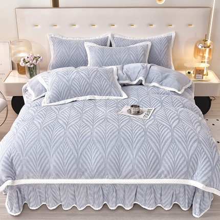 91家纺网 家纺一手货源 找家纺 总 盈超 2024新款牛奶绒雕花四件套