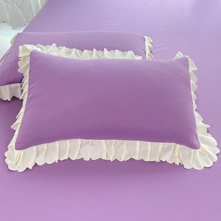 莉莉安家纺 2023新款亲肤磨毛单品枕套-花园系列 花园-可可紫