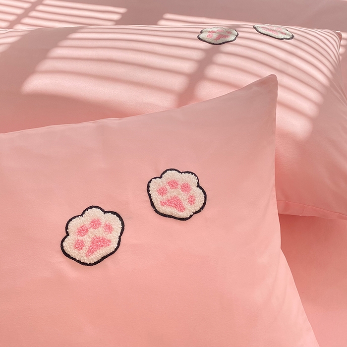 91家纺网 家纺一手货源 找家纺 欧冠家纺 2024春夏新品专版韩版四季款水洗棉毛巾绣四件套 奶茶宝宝