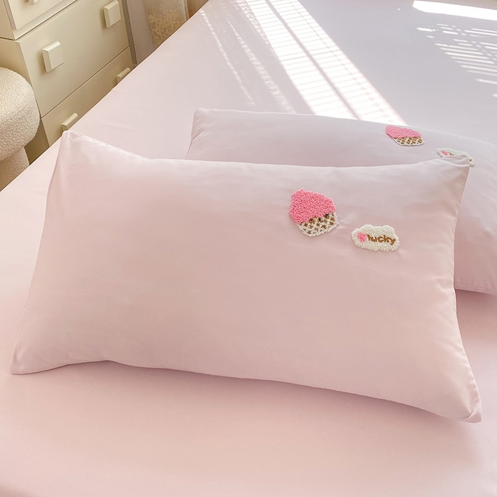 91家纺网 家纺一手货源 找家纺 欧冠家纺 2024春夏新品专版韩版四季款水洗棉毛巾绣四件套 西瓜