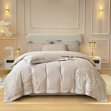 91家纺网 家纺一手货源 找家纺 （总）富之雅婚庆 2024新款婚后居家时尚120支长绒棉四件套